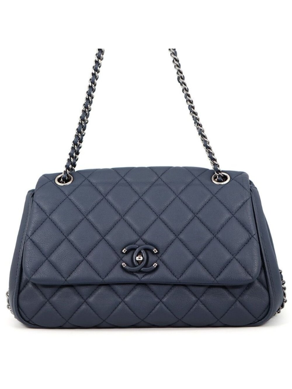 Chanel Chain Shoulder Bag Quilted CC Logo 2-Way